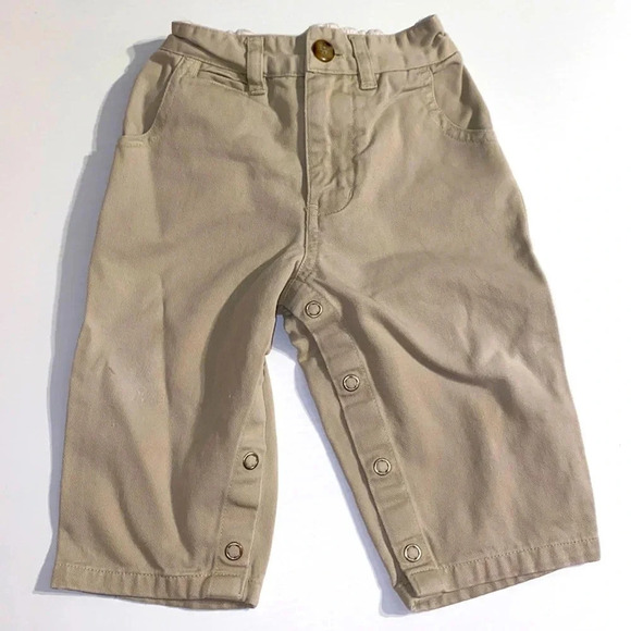 GAP GUC BOYS BABY KHAKI PANTS BOY SUMMER CASUAL SPRING BOTTOMS SIZE 6 12 MONTHS - Picture 1 of 6